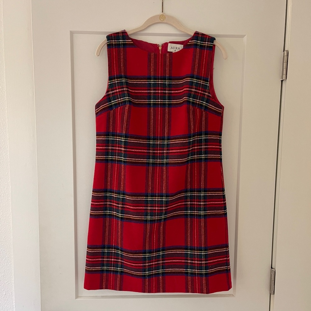 Red Plaid Shift Dress | Aura